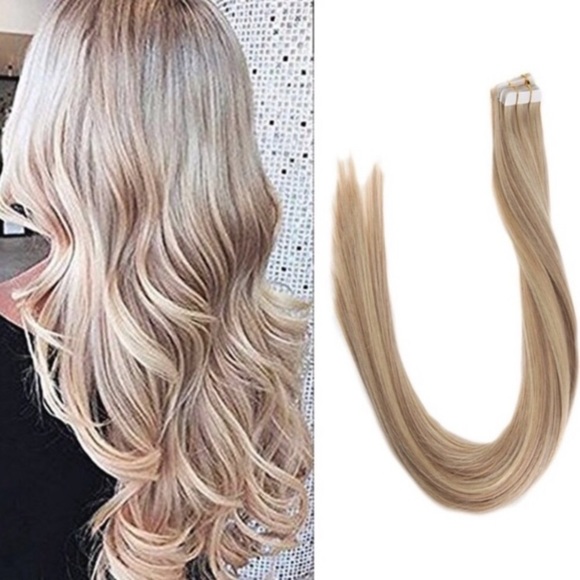 ✨ 4 22” #18-613 bleach BLONDE HUMAN HAIR TAPE INS